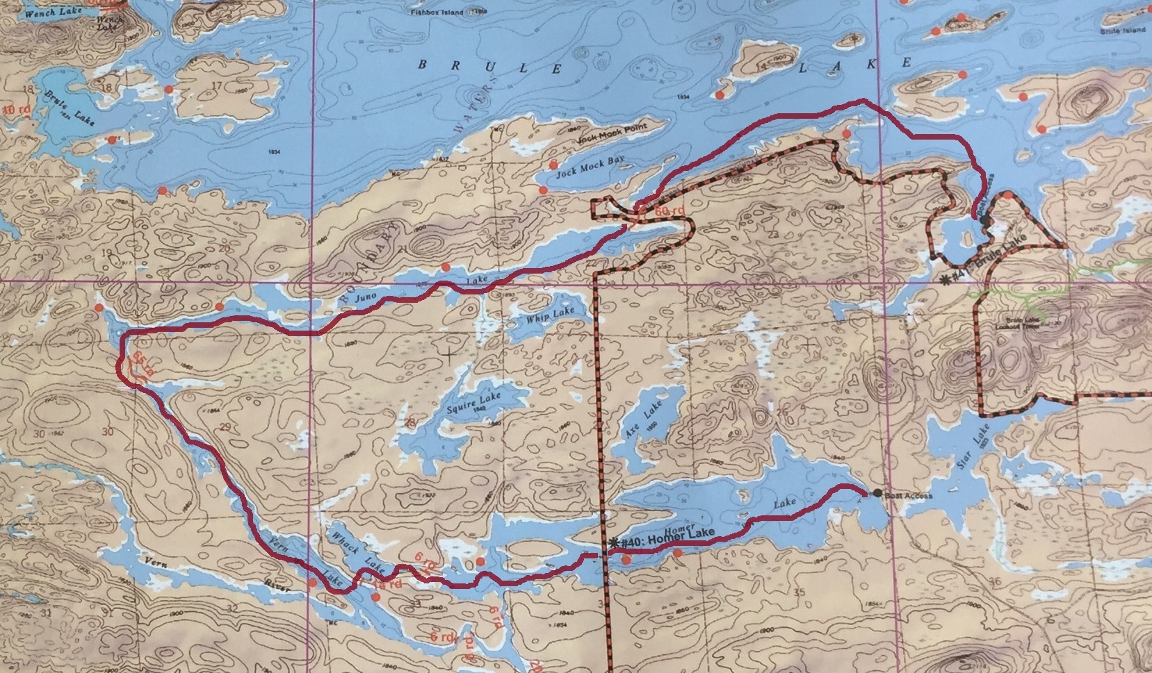 Homer Lake Boundary Waters Canoe Area Wilderness Loop Route Brule Lake Tofte District