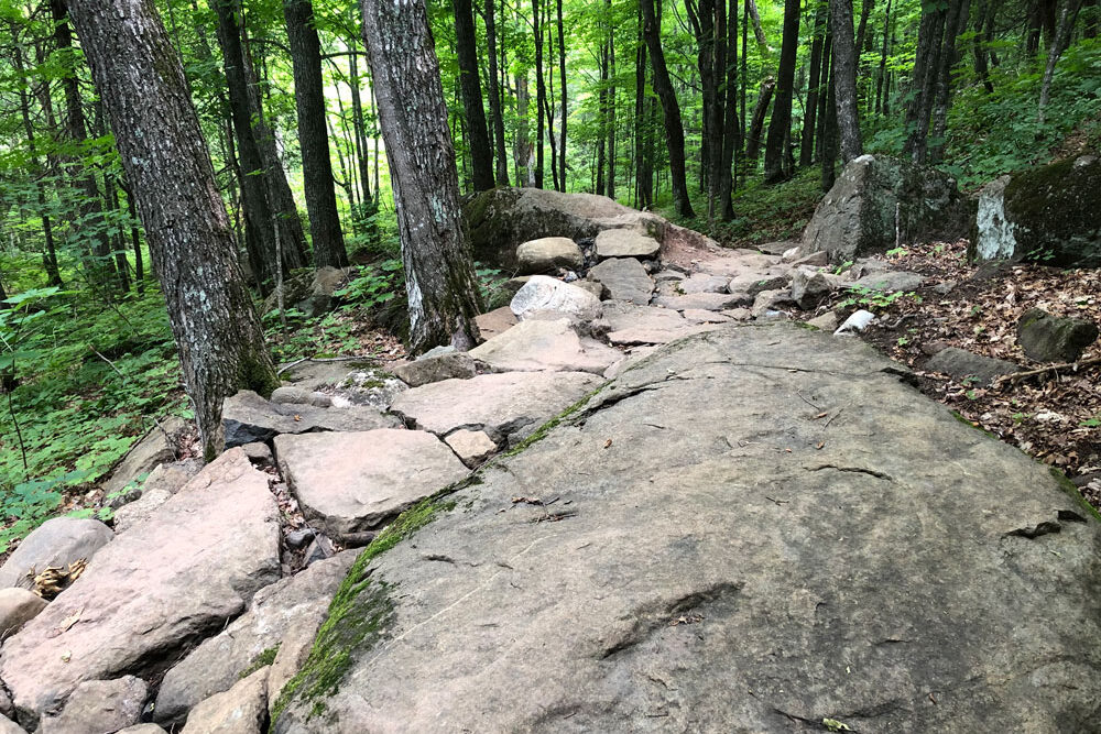 Crosscut Trail rock features- Britton Peak Trail System, Lusten, MN